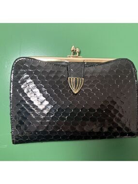 Vintage 1950s Snakeskin Clutch Coin Purse Wallet New with Tags